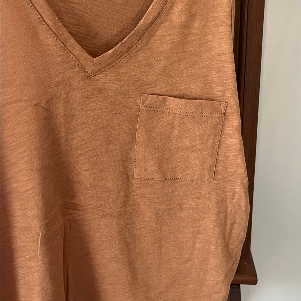 Max Studio Rust Sleeveless V-Neck Tank Top - Picture 3 of 3